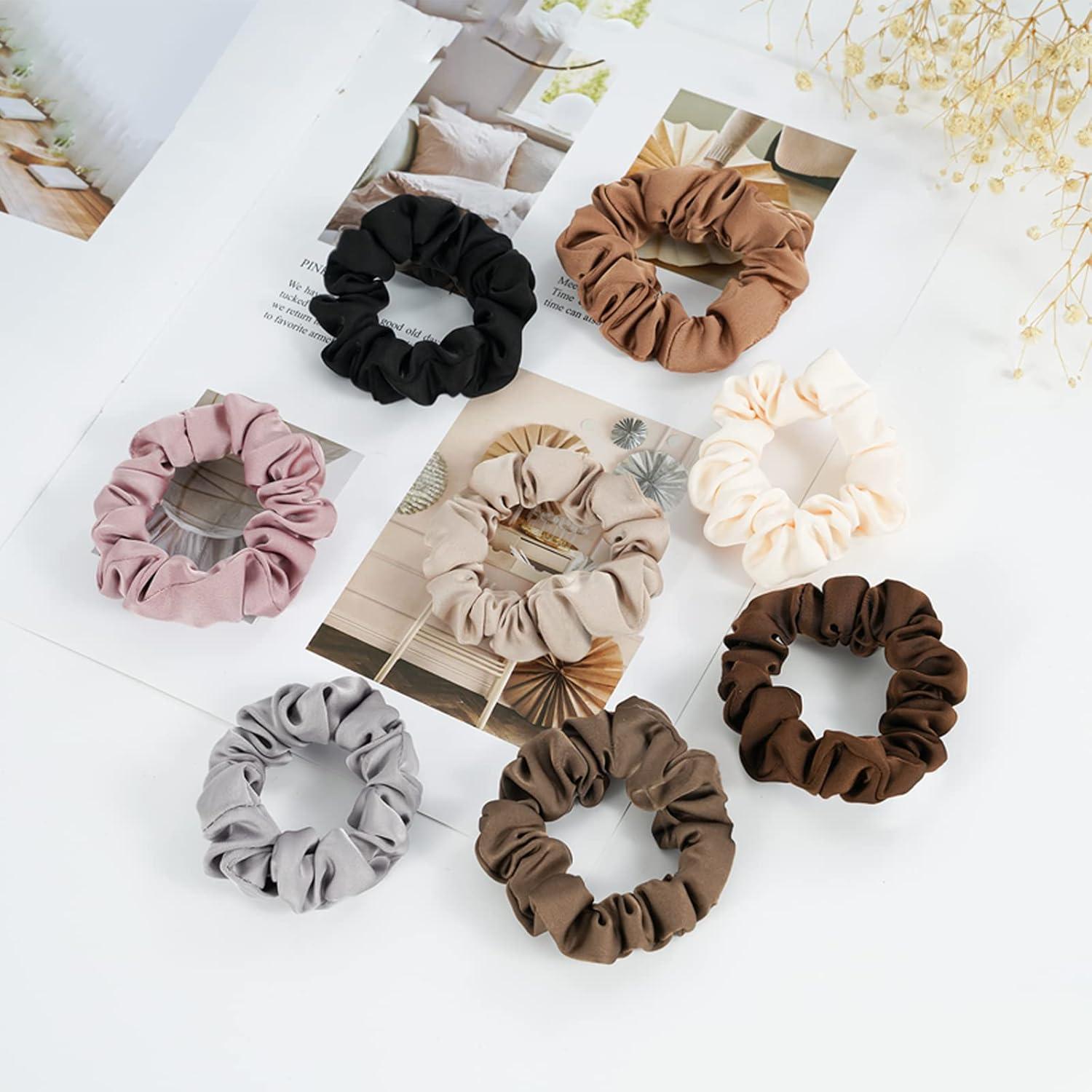 Lolalet Seide Scrunchies Haargummis Damen Satin 8 Farben