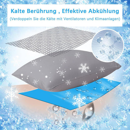Kühlender Kissenbezug 40x40 cm 2er Set Dunkelgrau Lyocell mit Reißverschluss