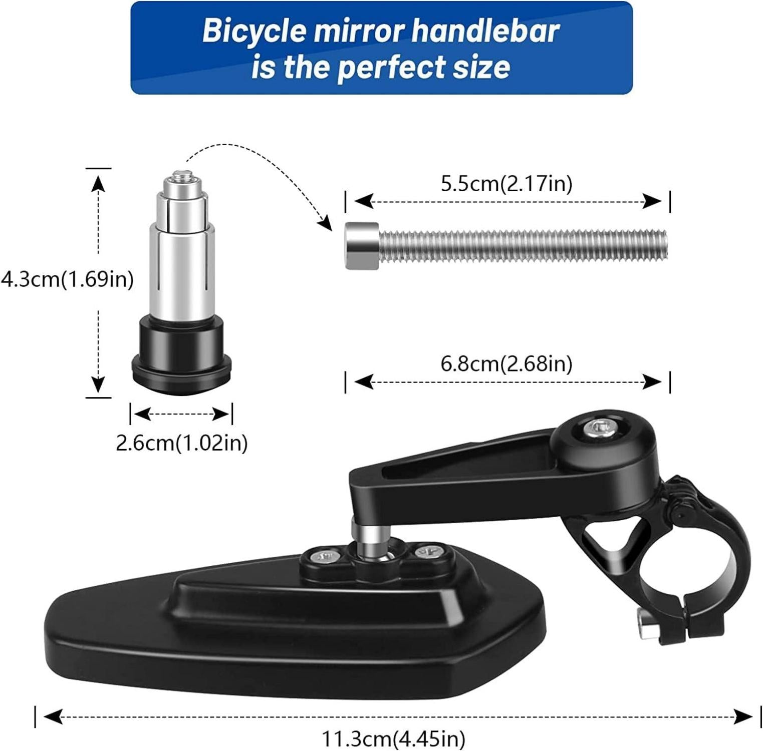 2er Set Fahrradspiegel HD 360° Drehbar für Lenker