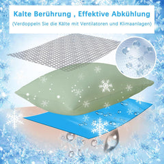 Kühlender Kissenbezug 40x40 cm Set Grün Lyocell Reißverschluss