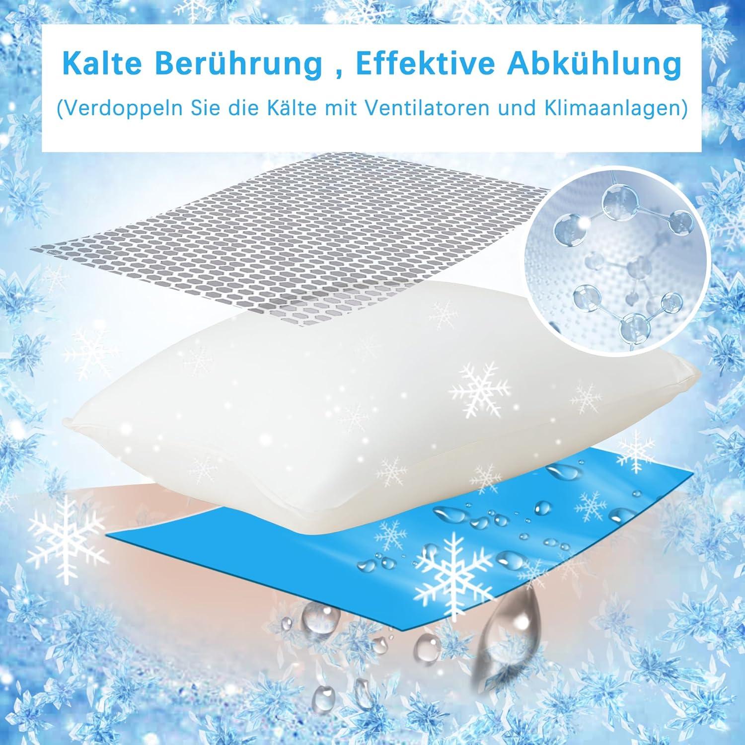 ATsense Kühlender Kissenbezug 40x40 cm 2er Set Weiß Lyocell Reißverschluss