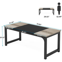 Schreibtisch 180x80cm Schwarz Vintage Grau Home Office Bürotisch