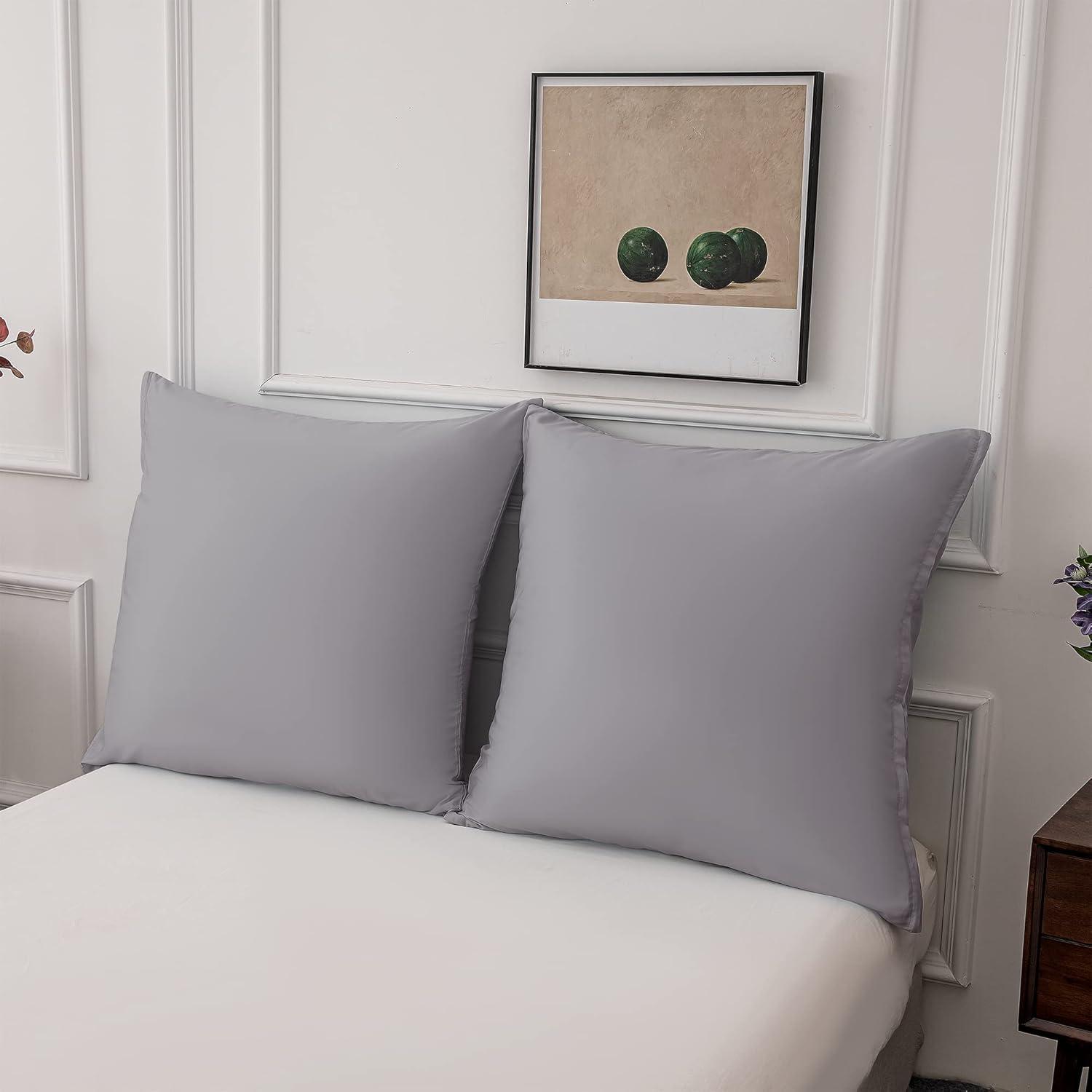 Kühlender Kissenbezug 80x80 cm 2er Set Dunkelgrau Lyocell Cooling Cover