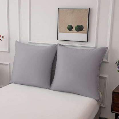 Kühlender Kissenbezug 80x80 cm 2er Set Dunkelgrau Lyocell Cooling Cover