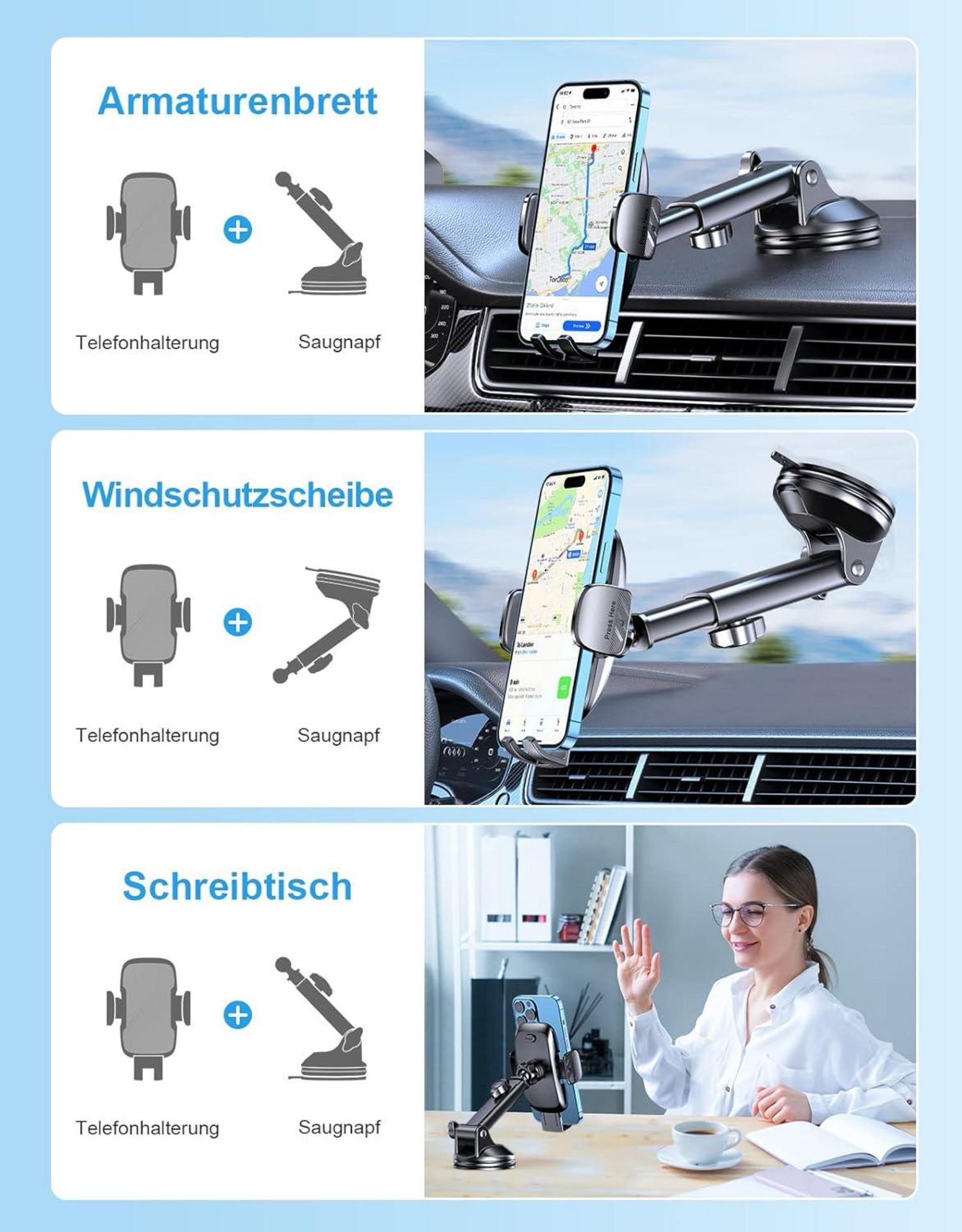 Auto Handyhalterung Saugnapf Universal Halterung Schwarz