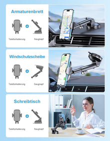 Auto Handyhalterung Saugnapf Universal Halterung Schwarz