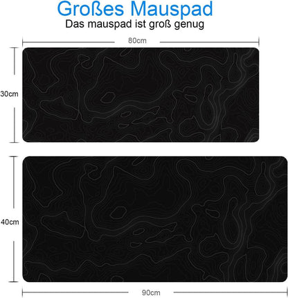 Gaming Mauspad XXL 800x300 mm Kunst Design Anti-Rutsch Wasserdicht