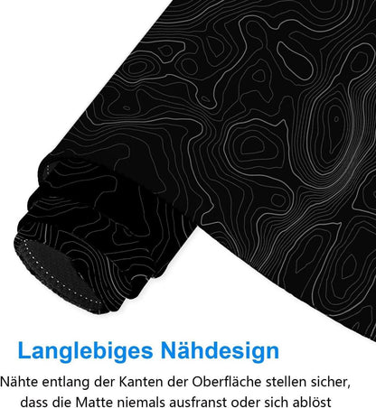 Gaming Mauspad XXL 800x300mm Kurven Design, Vernähte Kanten, Wasserdicht & Anti-Rutsch