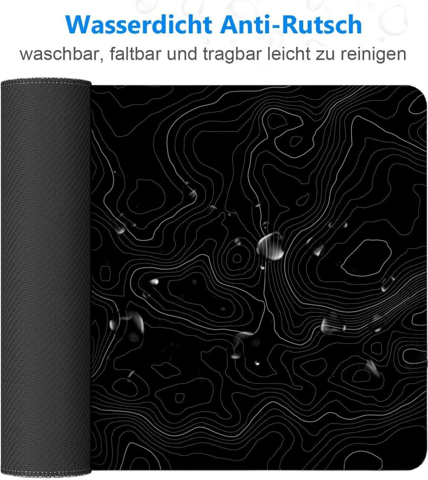 XXL Gaming Mauspad Artistic Curve 800x300mm Vernähte Kanten Wasserdicht