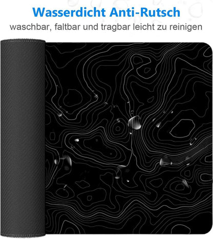 XXL Gaming Mauspad Artistic Curve 800x300mm Vernähte Kanten Wasserdicht