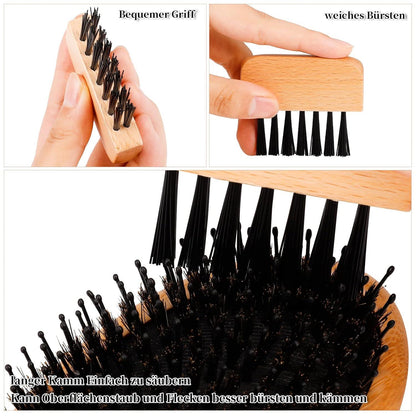Haarbürstenreiniger Set Metall-draht Holzgriff Reiniger & Kamm