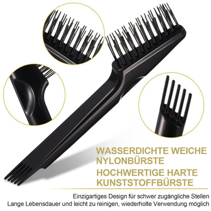 5er Set Haarbürstenreiniger Werkzeug - Holzgriff, Metallrechen, doppelseitige Bürste, Kammreinigungsbürste