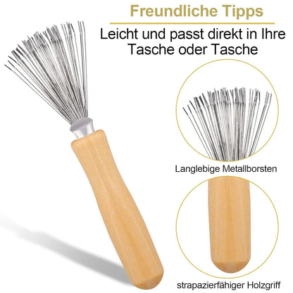 5er Set Haarbürstenreiniger Werkzeug Metall Holz Reiniger Haarreinigung