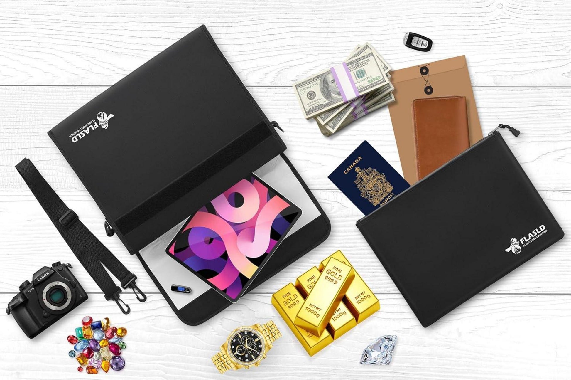 Feuerfeste Dokumententasche 15x11 Zoll Geldscheine Aufbewahrung