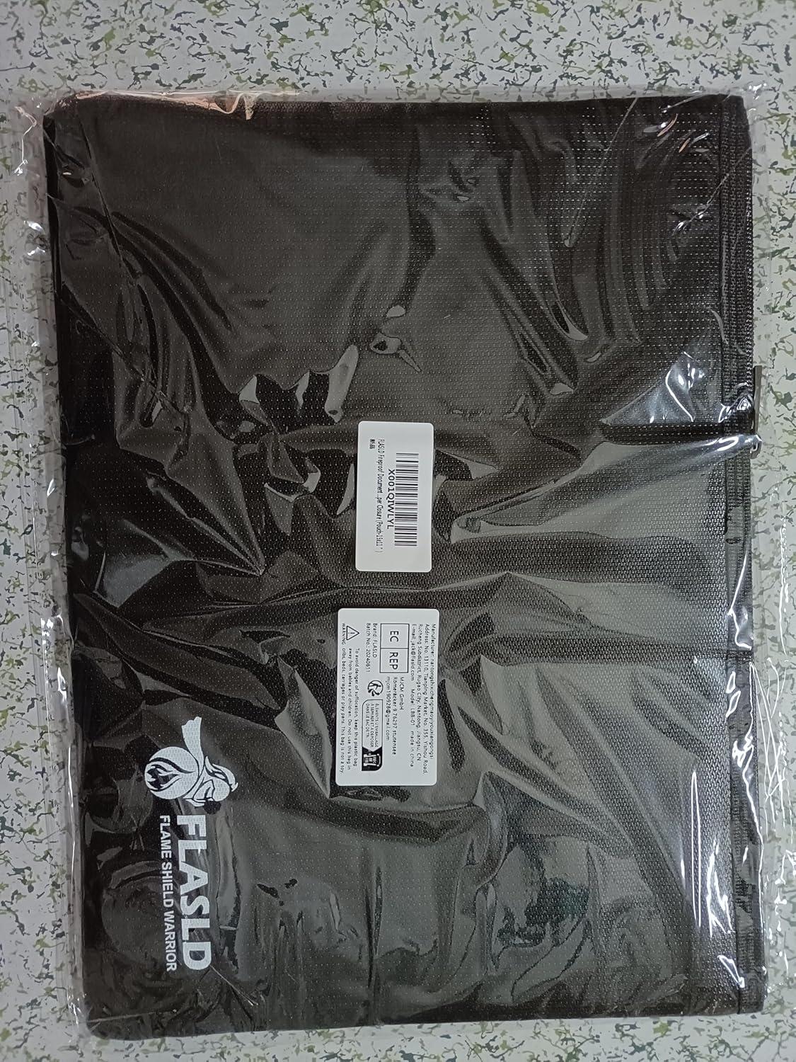 Feuerfeste Dokumententasche XL mit Klettverschluss und Metallreißverschluss