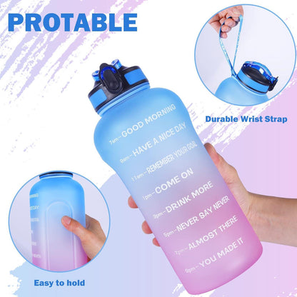 ETDW 2 Liter Trinkflasche Sport mit Strohhalme auslaufsicher