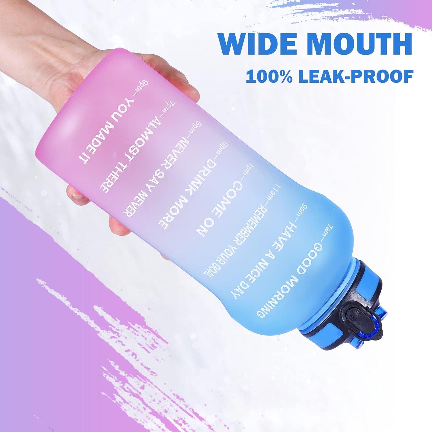 ETDW 2L Trinkflasche mit Strohhalm, Sportflasche BPA-frei