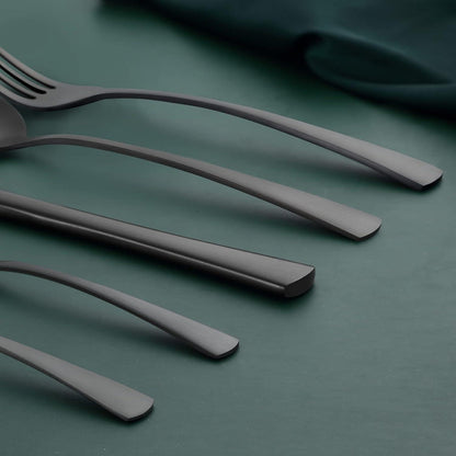 Besteckset 60 Teile für 12 Personen, Edelstahl Schwarz Matt