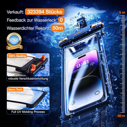 TORRAS wasserdichte Handyhülle IPX8 Zertifiziert Schwarz 8.0 Zoll Touch IceCube Design
