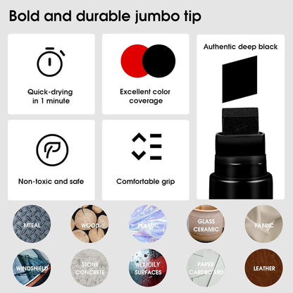 Acryl Marker Breit Keilspitze wasserfest Set x7 Neon White