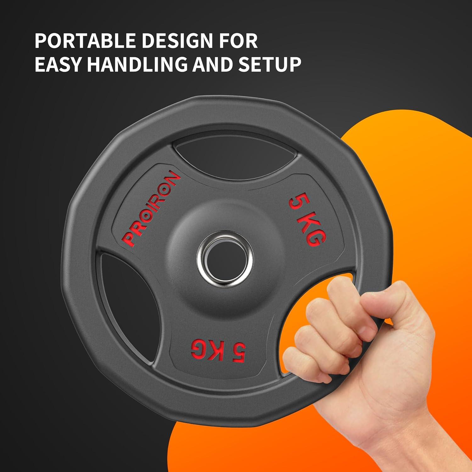 Hantelscheiben 30mm Gusseisen Gummiert Griffe Stahlkern 1x1,25kg 1x2,5kg 2x5kg 2x10kg