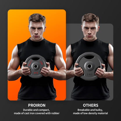 Hantelscheiben 30mm Gusseisen Gummiert Gewichtsscheiben 1,25kg 2,5kg