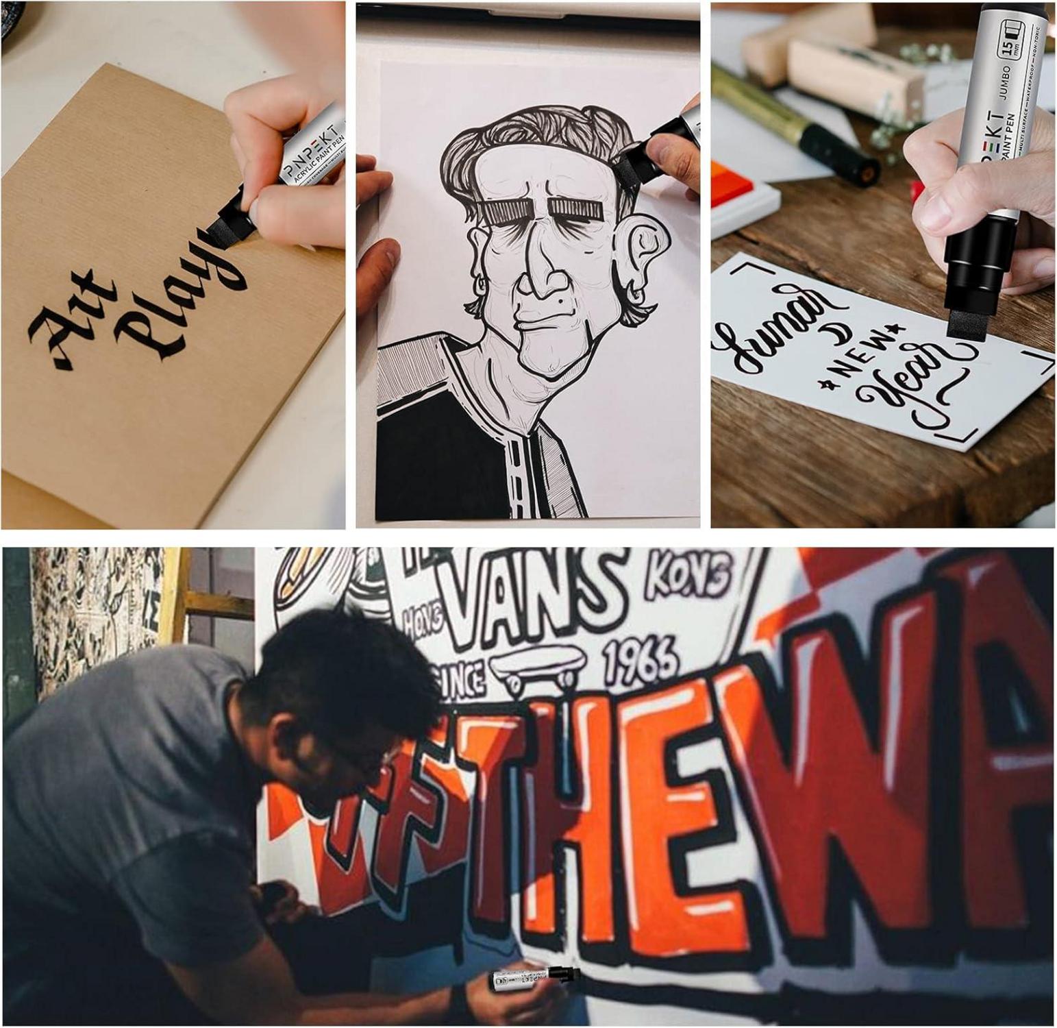 Acryl Marker Set 7 Farben Acrylstifte 15mm wasserfest Steine Holz Window