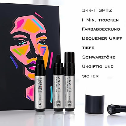 Acryl Marker 7 lebendige Farben 15mm breite Keilspitze wasserfest für
