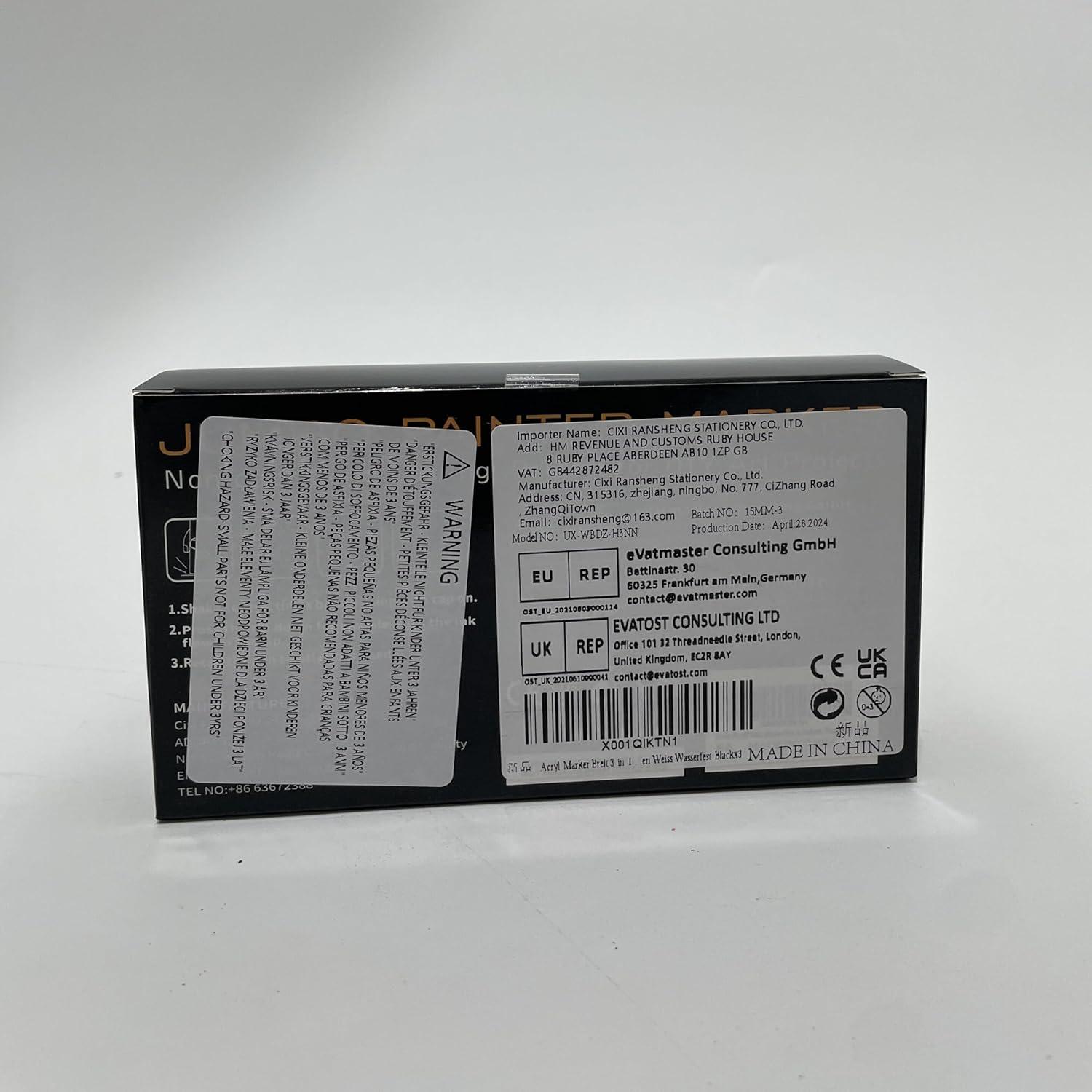 Acryl Marker 3-in-1 Keilspitze 15mm wasserfest 7 Farben Marker Stifte für Steine Holz Window - Weiß Schwarz