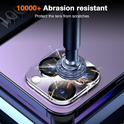 Panzer Schutz Folie iPhone 14 Pro/Max Kamera 3x Blasenfrei 9H Härte Transparent