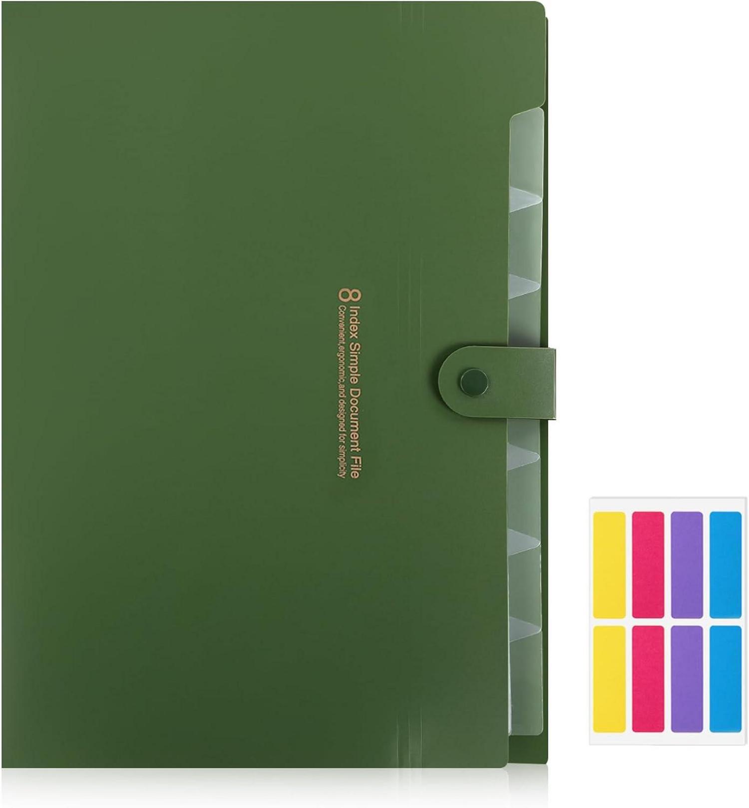 Dokumentenmappe A4 Fächermappe Kunststoff Organizer grün