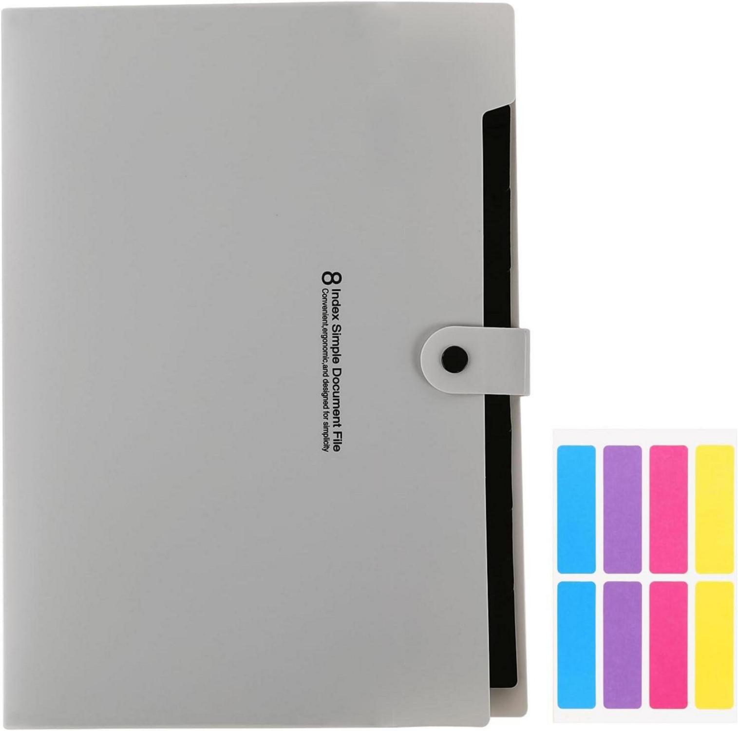 Dokumentenmappe A4 Fächermappe mit 8 Taschen Organizer grau