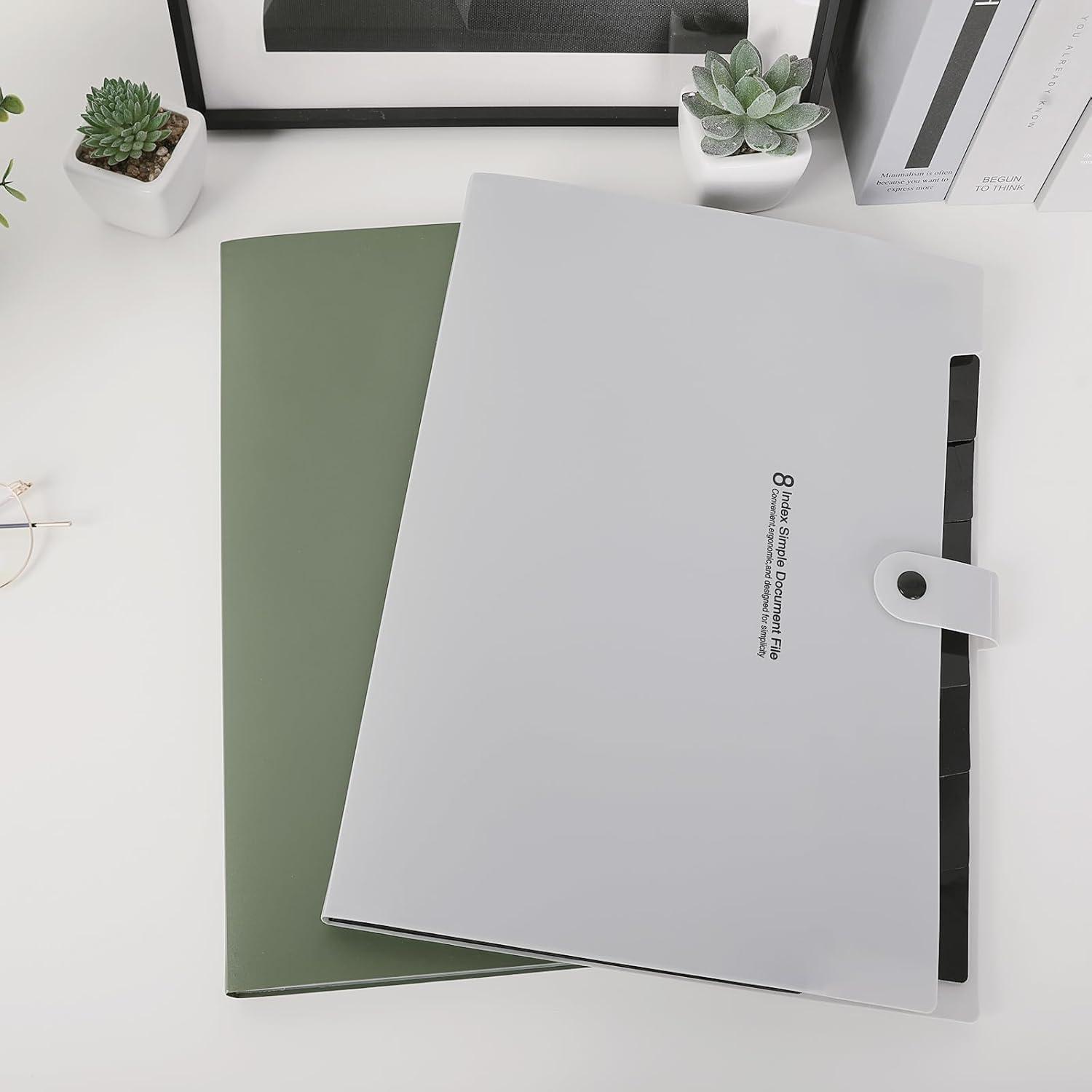 Dokumentenmappe A4 Fächermappe Organizer Aktenordner 8 Taschen grau