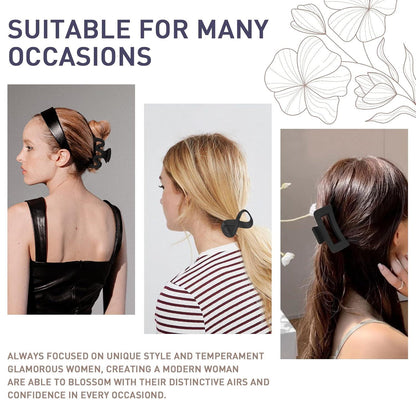 4er Set Große Schwarze Haarklammern für Dicke Haare-Rutschfest & Langlebig