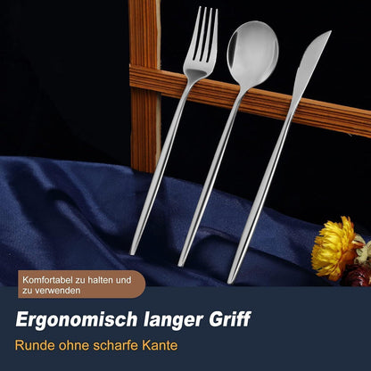 Besteckset Edelstahl 60 Teile für 12 Personen, Silber