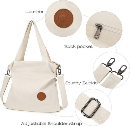 Damen Canvas Handtasche Umhängetasche Strandtasche Crossover Bag