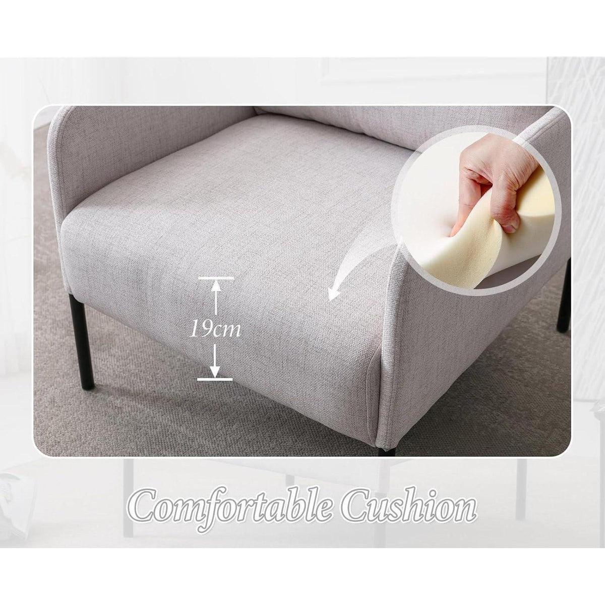 Loungesessel Leinen – Bequemer Polstersessel für Wohnzimmer & Schlafzimmer
