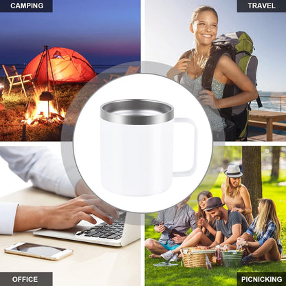 Livole Edelstahl Camping Becher 12oz mit Deckel Strohhalm