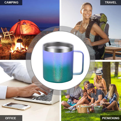 Livole Edelstahl Camping Becher mit Deckel und Strohhalm