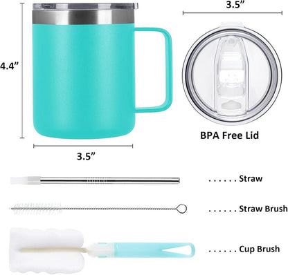 Livole Edelstahl Camping Becher 12oz Isolierter Trinkbecher Türkis