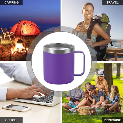 Livole Edelstahl Camping Becher 12oz Trinkbecher mit Deckel Strohhalm Vakuum Isoliert