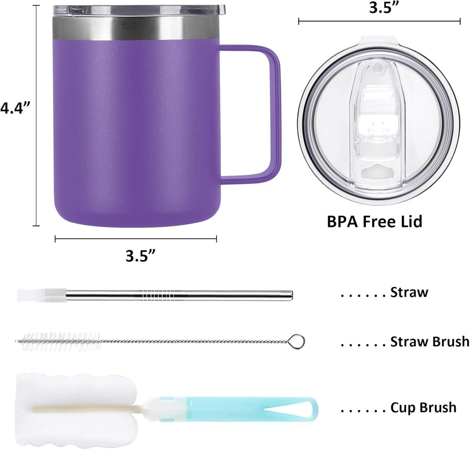 Livole Camping Becher 12oz Edelstahl Trinkbecher Vakuum Thermotasse - Lila