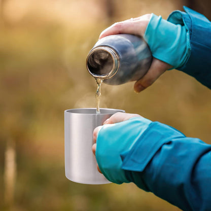 Livole Edelstahl Camping Becher 12oz mit Deckel und