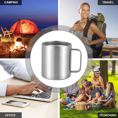 Livole Edelstahl Camping Becher 12oz mit Deckel und Strohhalm