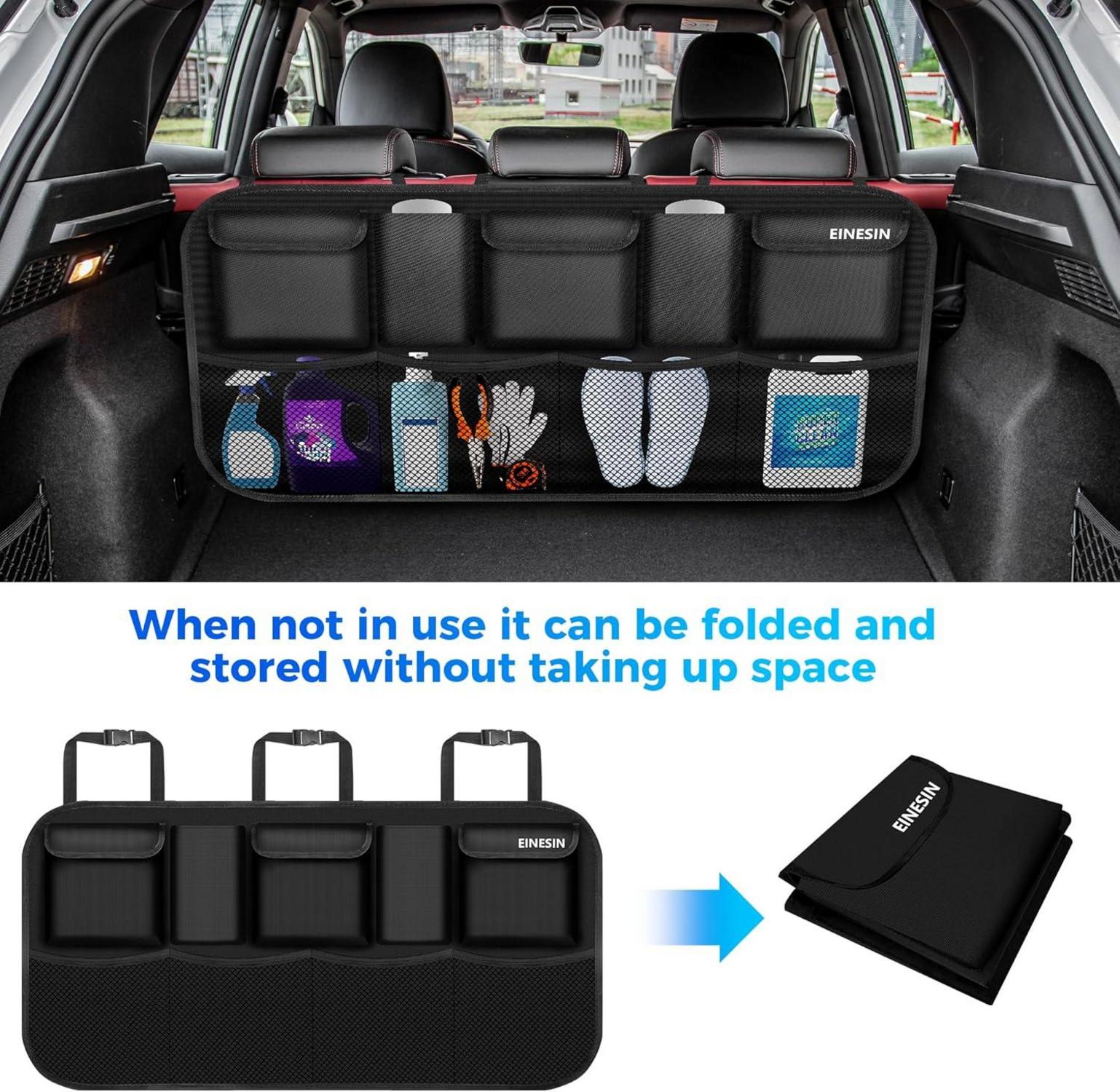 Kofferraum Organizer Auto Aufbewahrungstasche 9 Pocket elastisch SUV Schwarz