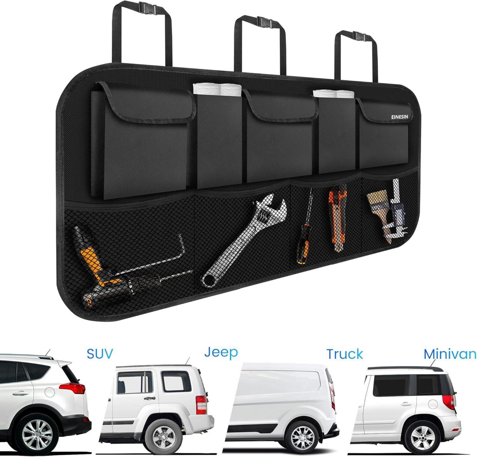 Auto Kofferraum Organizer Aufbewahrung Tasche 9 Pocket 52 x 108 cm Schwarz