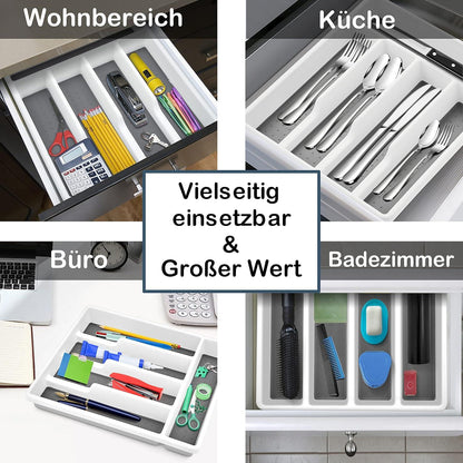 Besteckkasten Schubladeneinsatz 5 Fächer Küche Büro 32,2 x 28,8 x 4,5 cm