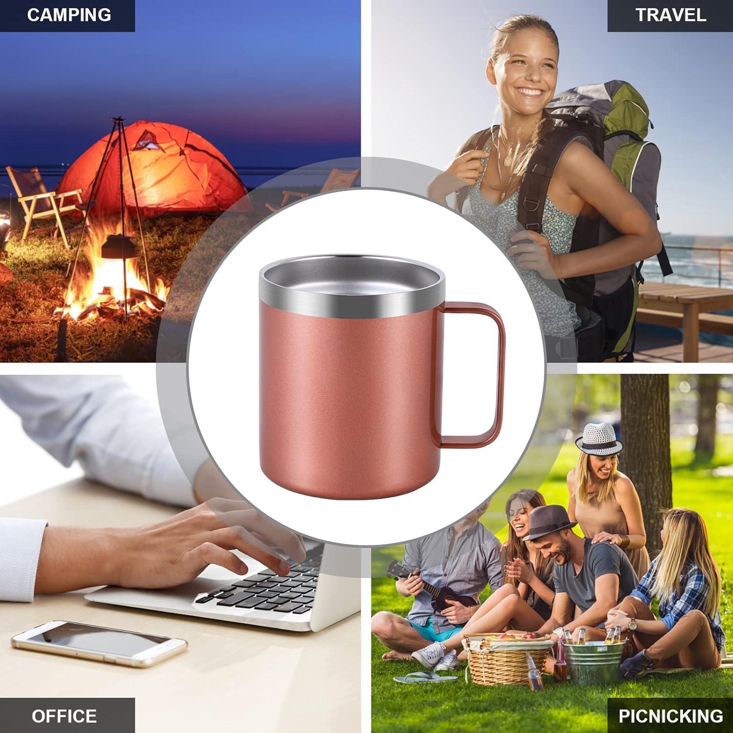 Livole Edelstahl Campingbecher mit Deckel und