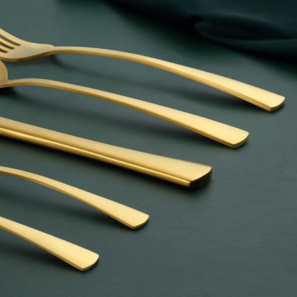 Edelstahl Besteckset Matt Gold für 12 Personen, 60-teilig, Spülmaschinenfest