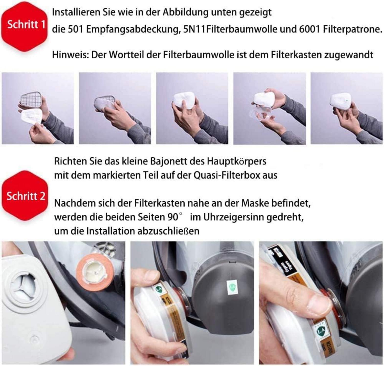Wiederverwendbare Atemschutzmaske für Dämpfe, Farbe, Staub, Maschinenpolieren